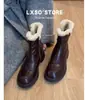 Botines Gruesos Cálidos de Invierno para Mujer 2025 Otoño e Invierno Nuevos Zapatos de Algodón de Terciopelo Botas de Nieve para Mujer Botines Pequeños Versátiles