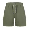 Pantalones Cortos de Lino para Hombre con Cordón Cintura Elástica Color Sólido Pantalones de Cinco Puntos Casual Playa Estilo Europeo Americano Pantalones Cortos Multicolor En Stock