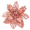 Flor de Natal Poinsettia de Plástico Oca de Camada Dupla Acessório Artificial para Decoração de Árvore de Natal e Arranjo de Atmosfera Atacado