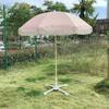 Sombrilla de playa de poliéster con borlas de 2 m para exterior, color madera, de alta calidad, con impresión decorativa para patio y ocio, resistente al viento y a la lluvia.