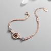 Pulseira de Projeção de Memória Feminina Estilo Coreano Simples Fashionável Popular na Internet 100 Idiomas Declaração de Amor Pulseira Pulseira