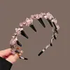 Diadema de Seda Ondulada Tachonada con Diamantes de Alta Gama para Mujer, Diadema de Corona Alta para Lavarse la Cara, Nuevo Accesorio para el Cabello 2026