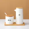 Pote de Cerâmica para Condimentos Tubo para Palitos Conjunto de Potes para Condimentos Restaurante de Catering Loja de Macarrão Pote de Pimenta Panela de Vinagre Garrafa Comercial de Molho de Soja