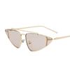 2023 nuevas gafas de sol retro de metal con montura triangular ultracompacta de estilo europeo y americano, gafas de sol ojo de gato de celebridad de Internet