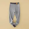 Calças Térmicas de Outono e Inverno para Crianças, Calças de Camada Base Engrossadas para Meninos e Meninas, Leggings Color Block de Liocel