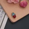 Chapéu com Pingente de Flor Azul Esmeralda Imitação Gotejamento de Óleo Handmade DIY Retro Brincos de Cheongsam Presilha de Cabelo Pulseira Acessórios de Joias