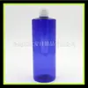 Botella Azul 500ml botella plana de hombro abatible botella de rocío puro botella de belleza botella de alcohol botella de acondicionador para el cabello botella de agua de flores