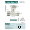 Conector de Latão de Quatro Vias, Distribuidor de Água de Três Vias, Torneira de 1/2 Polegada e 3/4 Polegada, Uma Entrada e Duas Saídas, Conexões para Tubo de Água de 3/4 Polegada