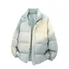 Jaqueta acolchoada de algodão feita sob medida estilo europeu transfronteiriça, nova coleção de inverno masculina, corte solto, espessa, cor sólida, gola alta, peça externa masculina