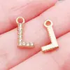 Colgantes de Letra P del Alfabeto Inglés en Oro de 26 Quilates con Diamantes, Dijes Mayúsculos en Inglés, Collares Pendientes DIY, Accesorios de Joyería Transfronterizos