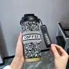 Novo copo térmico de lírio-do-vale para duas bebidas para mulheres com canudo, copo de café de aço inoxidável 316, copo de chá, copo de água de presente para carro