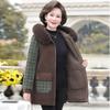 Abrigo de lana de invierno para madre de mediana edad estilo extranjero Noble abrigo para mujeres de mediana edad y mayores acolchado de terciopelo imitación visón terciopelo abrigo acolchado de algodón
