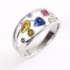 Anillo de mujer de circonita multicolor de explosión de deseos europeo y americano anillo de gema geométrica para mujer joyería al por mayor