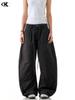 Calças Casuais Scimitar American Workwear 11Kn para Homens e Mulheres, Retro Desgastadas com Cordão Tendência Soltas Casuais Modeladoras Calças de Perna Larga