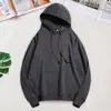 Sudadera con capucha en los hombros, cuello redondo, talla grande, estilo Hong Kong, versión suelta y ancha, sudadera