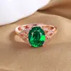 Anillo Abierto Atractivo en Vivo para Mujer Nicho Gama Alta Chapado en Oro Rosa de 18 Quilates Elegante Lujo Accesible Adornos para la Mano Joyería Colorida de Circonio