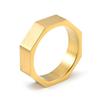 Anillo Octagonal Simple Cepillado Grabado Personalizado de Acero de Titanio para Hombre INS Nicho para Hombre Moderno Joyería de Mano de Acero Inoxidable en stock