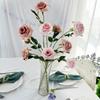 Novas Flores Artificiais 5 Novas Cabo Dia dos Namorados Flores Decorativas Casamento Layout Floricultura Design Ornatos de Fotografia Flores Secas