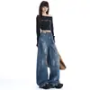 Calça Pantalona Fashionável Nova Outono/Inverno 2026 para Mulheres com Artesanato de Pintura a Óleo Pintada à Mão