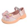 Sapatos Infantis Desenho Animado Princesa Sapatos de Couro 2025 Primavera e Outono Novos Para Meninas Moda Bico Redondo Solado Macio Sapatos de Cristal para Bebês
