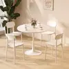 Varanda Estilo Nórdico Branco ins Mesa Redonda para Negociação Conjunto de Mesa e Cadeiras para Cafeteria de Chá com Leite Mesa de Jantar Tulipa