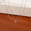Collar de Doble Capa Estilo Frío para Mujer 2024 Nuevo Explosivo Simple Diseño de Nicho Versátil Elegante Exquisito Cadena para Clavícula