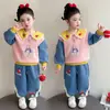 Conjunto de Ropa para Niñas, Nuevo Estiloso de Dibujos Animados para Primavera y Otoño 2026, Ropa de Primavera Infantil, Sudadera con Cuello Polo para Niñas, Ropa Infantil