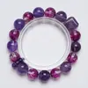 Un Toque de Sonrisas Pulsera Hecha a Mano de Cristal Natural de Uruguay para Mujer, Estilo Nuevo Versátil, Pulsera Blanqueadora al por Mayor