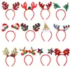 Diadema Luminosa Navideña Nueva Transfronteriza Decoraciones Navideñas Diadema con Astas de Alce de Dibujos Animados Hebilla para la Cabeza Decoración para Fiestas
