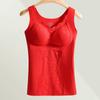Ropa interior cálida de encaje de invierno con almohadilla para el pecho, copa fija, terciopelo cepillado, chaleco cálido para mujer de otoño e invierno que combina con todo para mujer