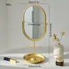 Espejo de tocador de escritorio de lujo ligero con bandeja organizadora de almacenamiento, espejo de maquillaje para el hogar, dormitorio, tres colores, espejo giratorio