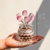 Flores de Cristal Creativas Siete Rosas Adorno de Escritorio Regalo de Festival para Amigos Maestros Adorno Flores de Cristal
