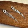 Pendientes largos con borlas de diamantes y diamantes, elegantes pendientes de diosa de moda con aguja plateada, pendientes de hada súper combinables de alta calidad para mujeres