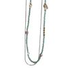 Cadena de clavícula con cuentas de arroz de piedra natural de doble capa apiladas, estilo chino, nuevo, relleno de primavera, temperamento de estilo frío.