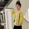 Jaqueta Tutu Elefantinho para Meninas Primavera e Outono 2026 Novo Estilo Infantil Solta Casual Leve Jaqueta de Pele Tendência Coreana