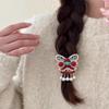 Horquilla lateral con borla de perlas para danza del león de la marea nacional de Año Nuevo, accesorios Hanfu de Año Nuevo, horquilla lateral delicada y dulce de alta belleza para mujer