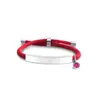 Pulseira de Corda de Mão Multicor Transfronteiriça Europeia e Americana Material em Branco Pronto para Uso Acessórios de Diamante Roxo Rosa Gravação Presente Pulseira de Aço Inoxidável