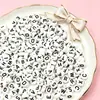 Cuentas Acrílicas del Alfabeto Inglés con Fondo Blanco y Letras Negras, Cuentas Redondas Planas, Pulsera DIY, Cadena para Teléfono, Cuentas Sueltas, Accesorios para Joyería