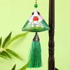 Saquinho de artemísia com borla, Pingente de zongzi do Festival do Barco-Dragão, Decoração de buquê, Sacola da sorte, Embalagem de presente feita à mão, Pingente de saquinho de tecido de algodão