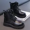 Botas de Cuero de Otoño e Invierno para Niños Niñas Botas de Moda Botas de Algodón con Felpa Botas de Moda para Adolescentes Botas de Exterior Botas Cortas Botas Martin