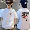 Nova Camiseta de Algodão Puro Estampada com Desenhos para Meninos, Manga Curta de Verão para Bebês e Crianças, Gola Redonda, Top Fashion 2026