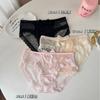 Nuevas Braguitas Sexy con Lazo Grande Estilo Francés para Mujer, Verano Delgadas Malla de Deseo Puro Encaje Cintura Media