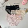 Nuevas Braguitas Sexy con Lazo Grande Estilo Francés para Mujer, Verano Delgadas Malla de Deseo Puro Encaje Cintura Media