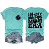 Era de mamá de bolos diversión de bolos cuello redondo casual para mujer capa base camiseta Amazon transfronteriza holgada manga corta