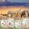 Bs030 Comercio Exterior Animales de la Selva Bosque Tigre León Ardilla Fiesta de Cumpleaños Regalo Bolsa de Papel para Dulces