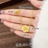 Nuevo Anillo de Flor de Arena Dorada Vietnamita Estilo Coreano Diamante Rosa Juego de Collar y Pendientes Diseño Joyería Transfronteriza