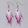 Pendientes largos con borlas degradadas para mujer, estilo bohemio europeo y americano, ideal como regalo de verano para novias, venta al por mayor