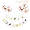 Diseño de fiesta de cumpleaños, 5 globos de lentejuelas + pequeño juego de banderas de feliz cumpleaños color bronce, venta al por mayor