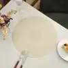 Jogo americano redondo de amor à prova d'água e óleo com linhas finas de PVC simples de alta qualidade anti-incrustante isolamento térmico jogo americano atacado de fábrica