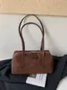 Bolso de Ante Flocado para Mujer 2026 Nuevo Otoño Retro Milaneses para Viajar Solo Hombro Axila Bolso Versátil de Almohada